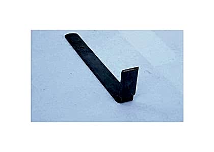 Rectangle: Flat steel handle with right angle end - large