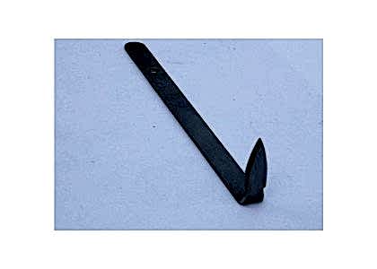 Curve Triangle: Flat steel handle with right angle end - small