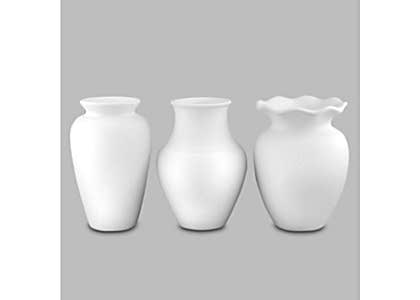 Bisque Assortment Of 3 Vases by Mayco