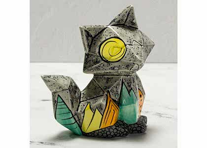 Bisque Faceted Fox by Mayco